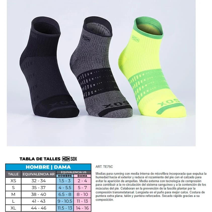 Media Deportiva Sox Doble Capa Talle M