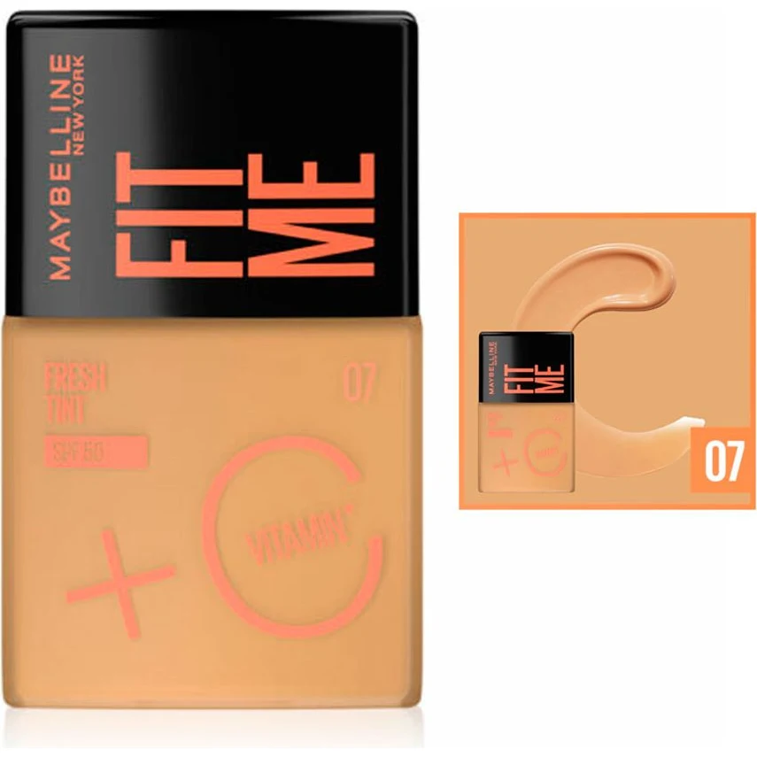 Base de Maquillaje Maybelline Fit Me Fresh Tint SPF 50 Tono 7