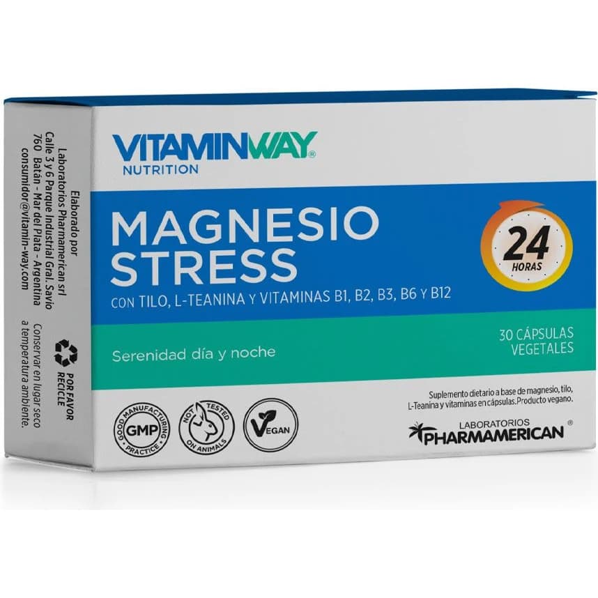 Suplemento de Magnesio Pharmamerican Stress 30 Comprimidos