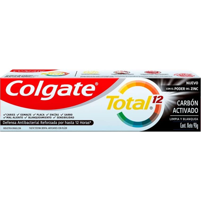 Crema Dental Colgate Total 12 Carbón 90g