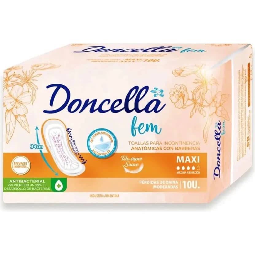 Pañal Doncella Incontinencia Maxi Pack 10 Unidades
