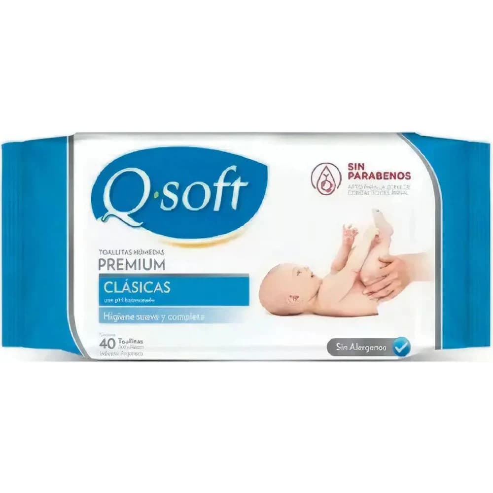 Toallitas Húmedas Q-Soft Baby Flow Clásicas x 40