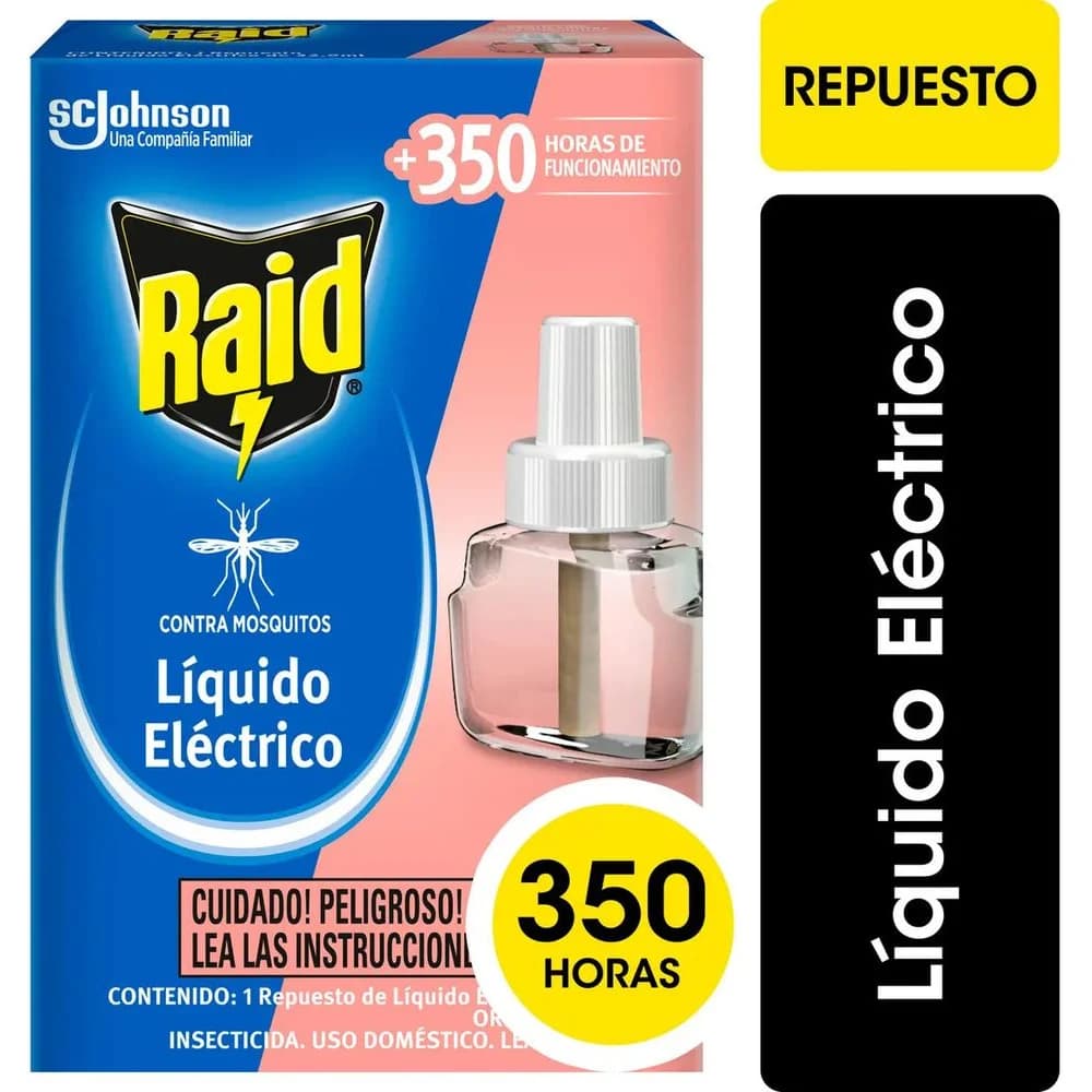 Repelente de Ambiente Raid 45 Noches Líquido Eléctrico