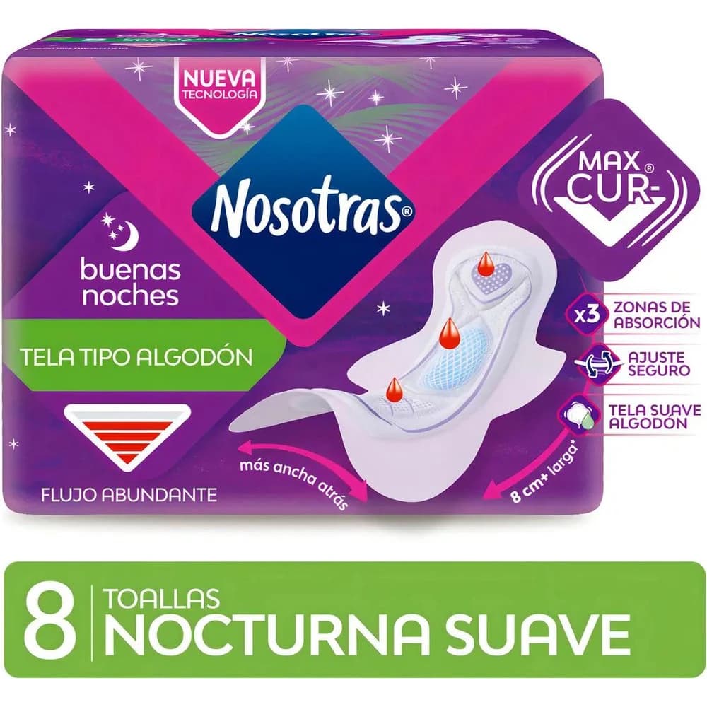 Toallas Femeninas Nosotras Buenas Noches 8 Unidades