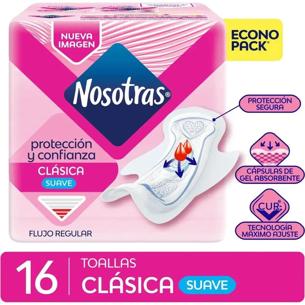Toallas Femeninas Nosotras Clásicas con Caléndula x 16