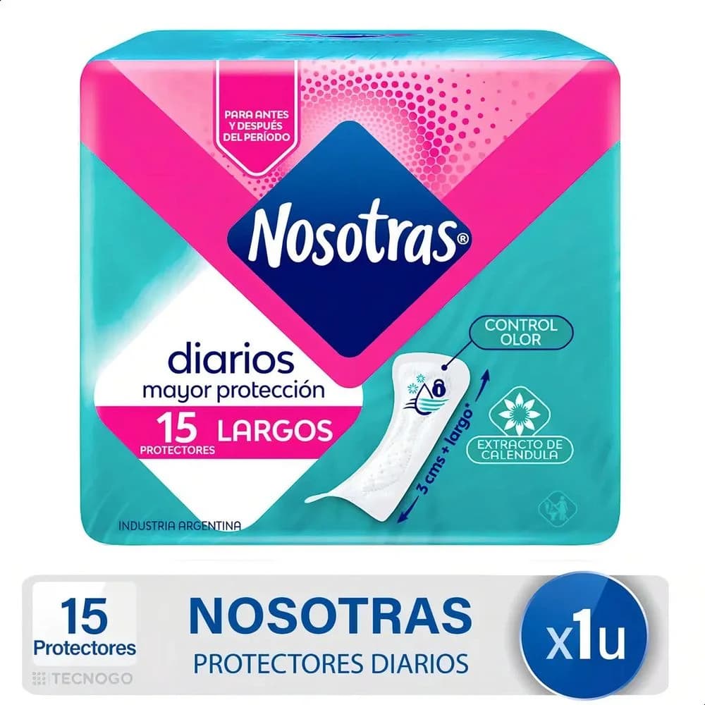 Protectores Diarios Nosotras Largos con Caléndula x 15