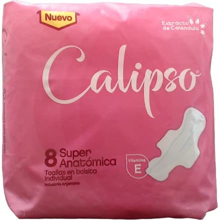 Toallas Femeninas Calipso Súper Anatómicas Colaless x 8