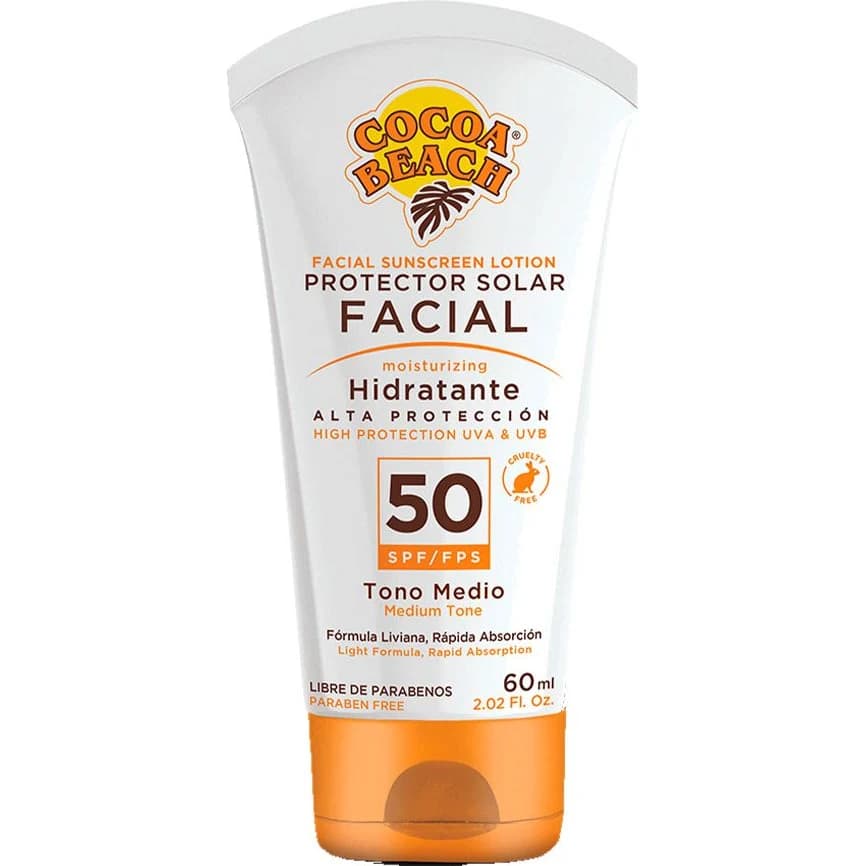 Protector Solar Facial Color Medio Cocoa Beach FPS 50 60 ml