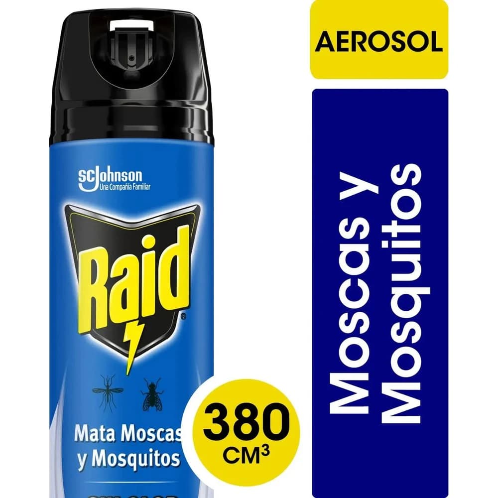 Insecticida Raid Aerosol Mata Moscas y Mosquitos Sin Olor 380 ml