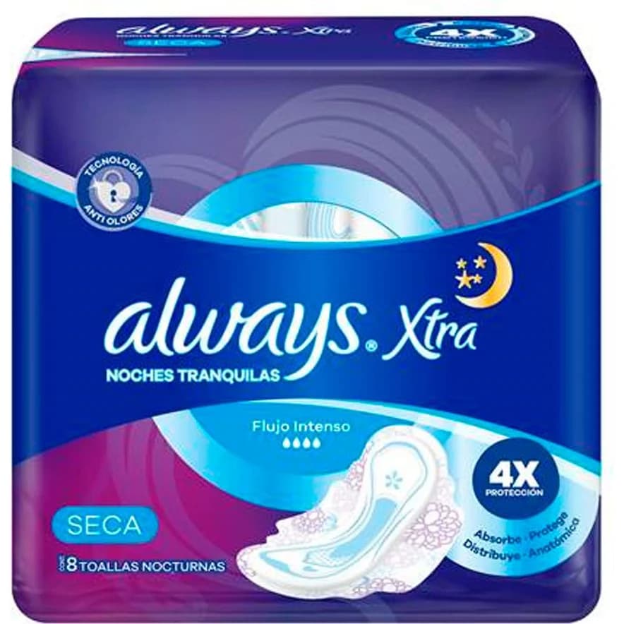 Toallas Femeninas Always Xtra Noches Seca x 8