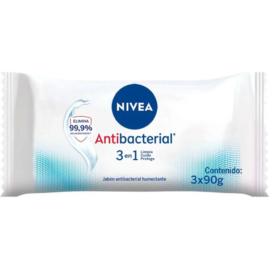 Jabón en Barra Nivea Antibacterial 3 en 1 3 x 90 g