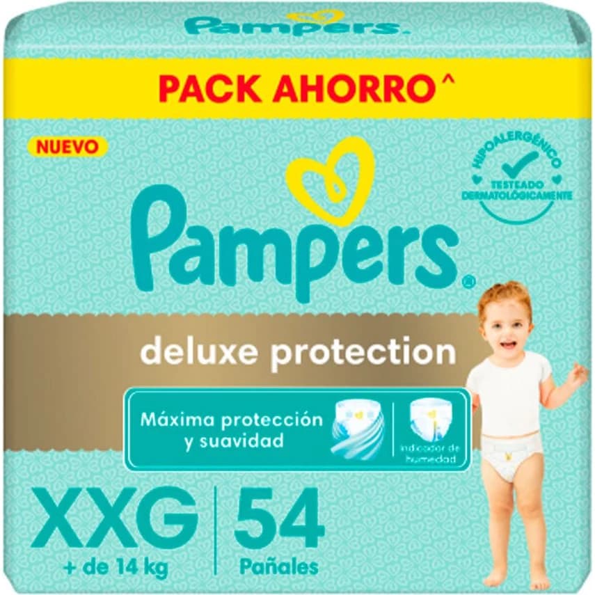 Pañal Pampers Deluxe Protección XXG x 54 Unidades