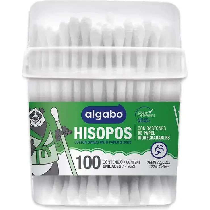 Hisopos de Papel Algabo Tubo x 100 Unidades