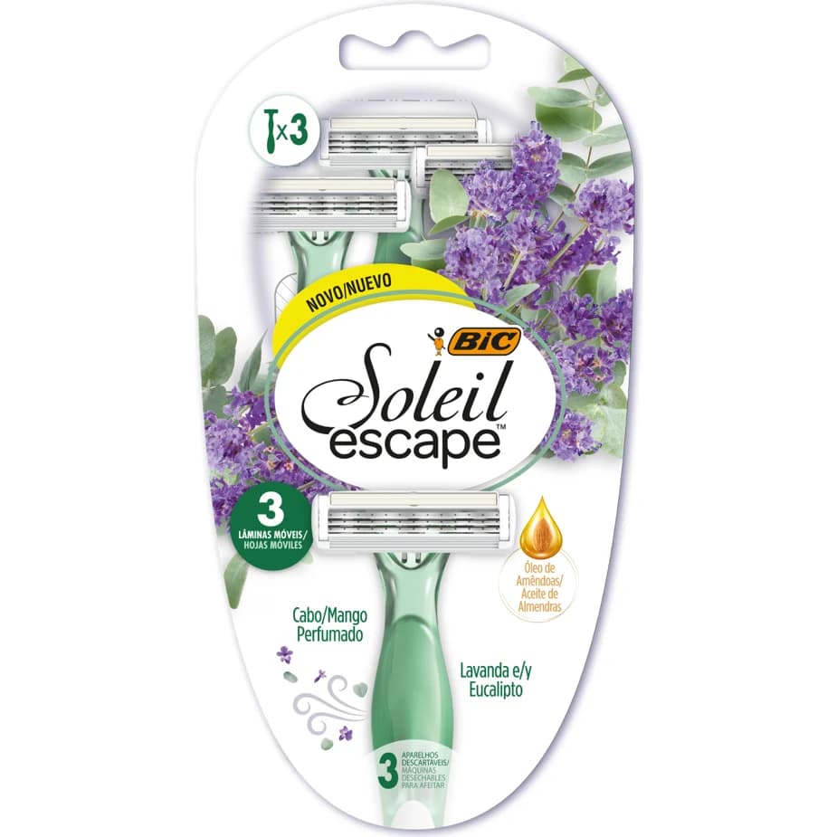 Máquina de Afeitar Bic Soleil Escape Lavanda x3 Unidades