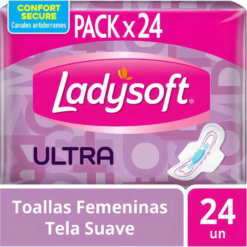 Toallas Femeninas Ladysoft Ultra Tacto Suave x24