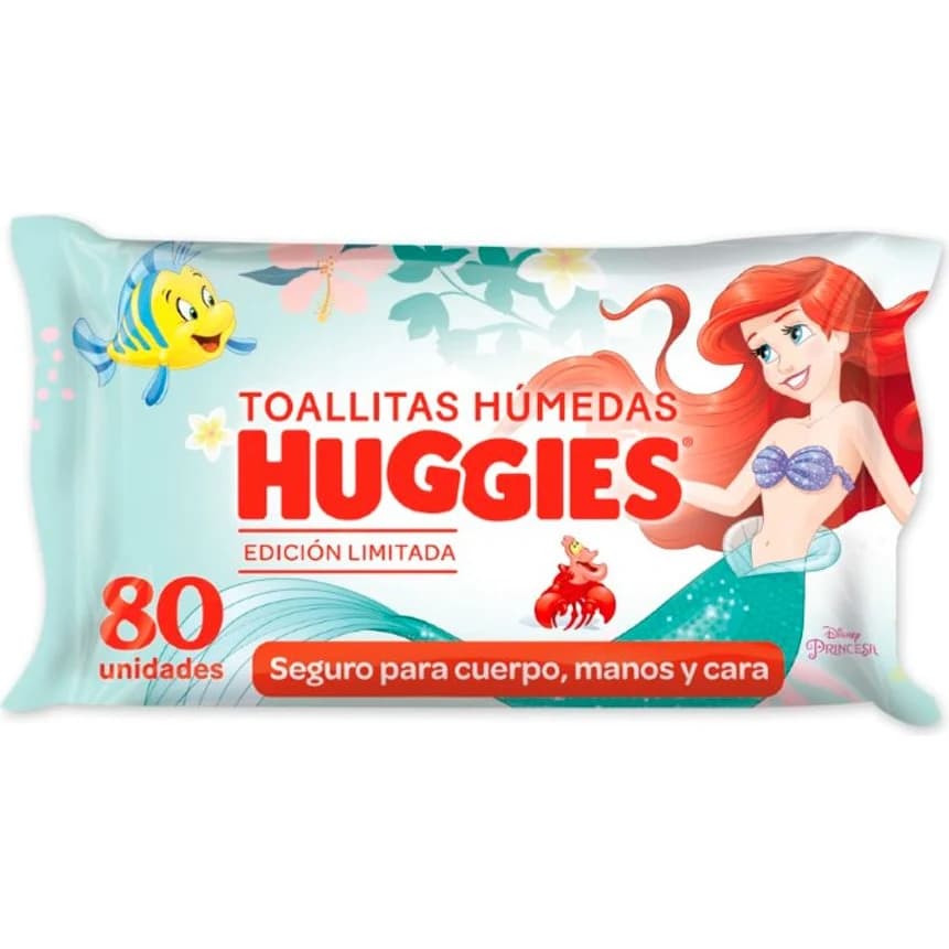 Toallitas Húmedas Huggies 4 en 1 La Sirenita 80 Unidades