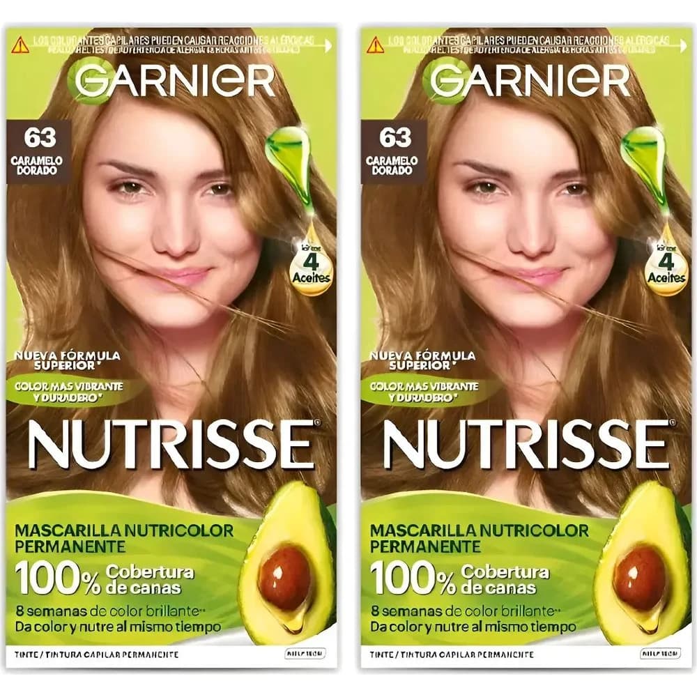 Tintura Capilar Garnier Nutrisse Tono 63 Caramelo