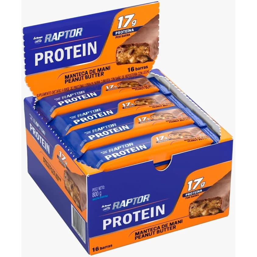 Raptor Proteína Sabor Mantequilla de Maní Caja 16 Sobres