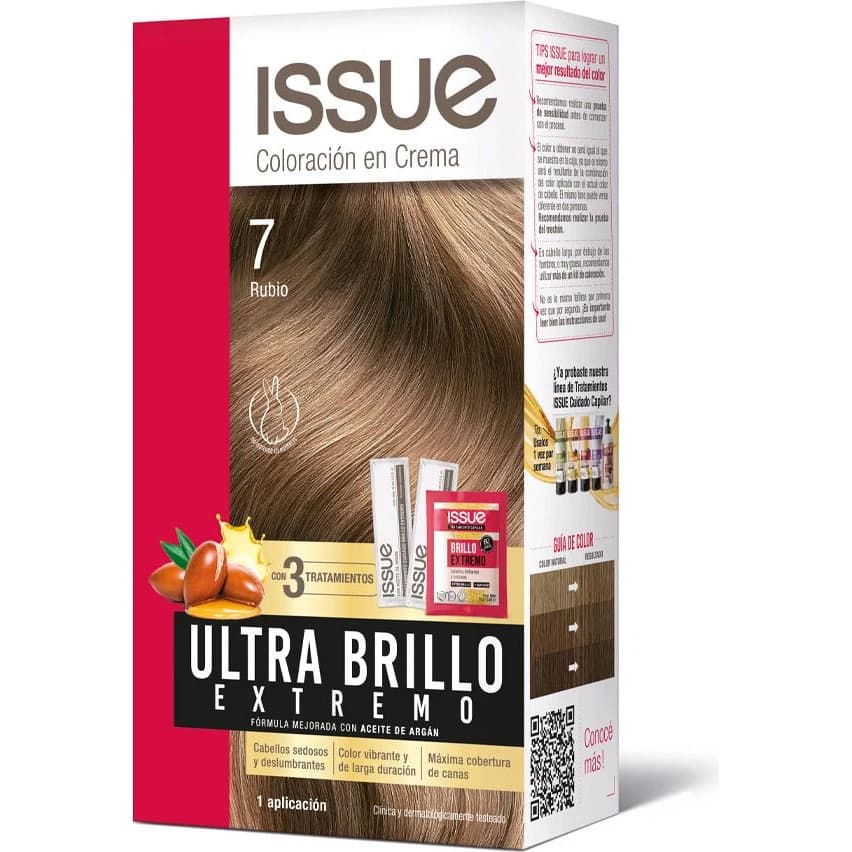 Coloración Capilar Issue Kit Ultra Brillo Tono 7 Rubio