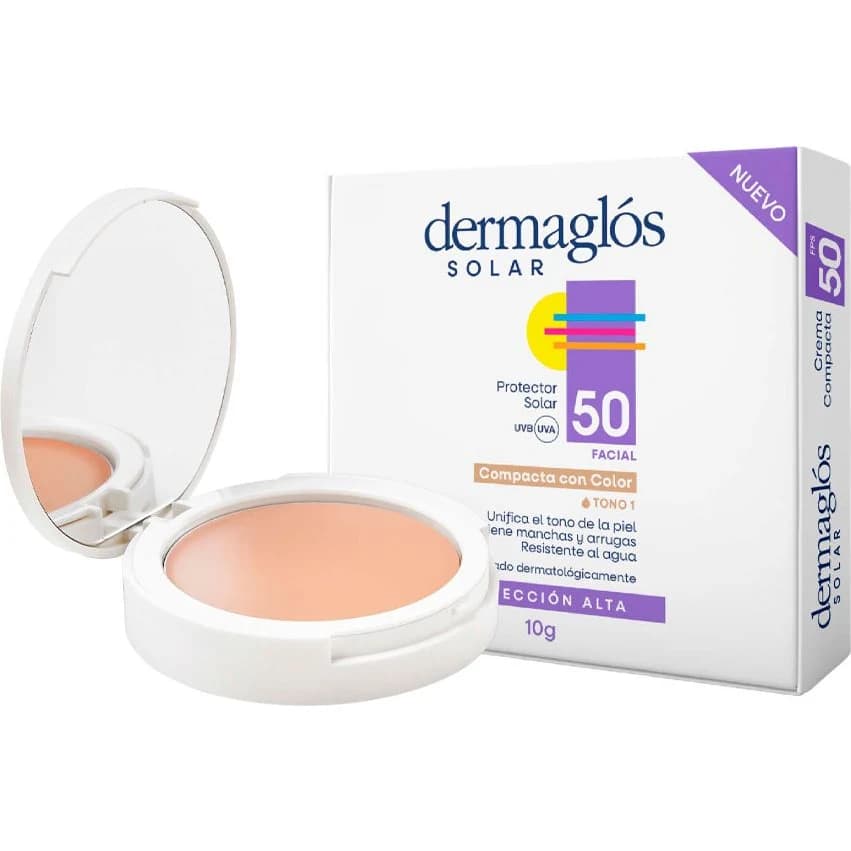 Dermaglós Solar FPS 50 Facial Base Compacta Tono 1 10 g