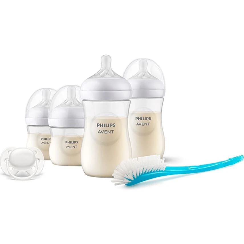 Set de 4 Mamadera Avent Natural Response con Cepillo de Limpieza
