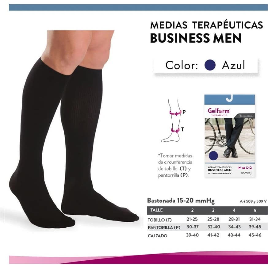 Medias de Compresión Gelform Azul 15-20 mmHg Talle 4