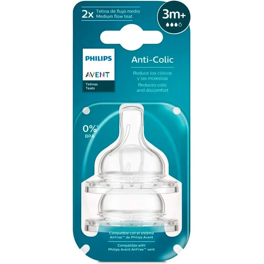Tetinas Philips Avent Natural Flujo Rápido 3M+ x 2