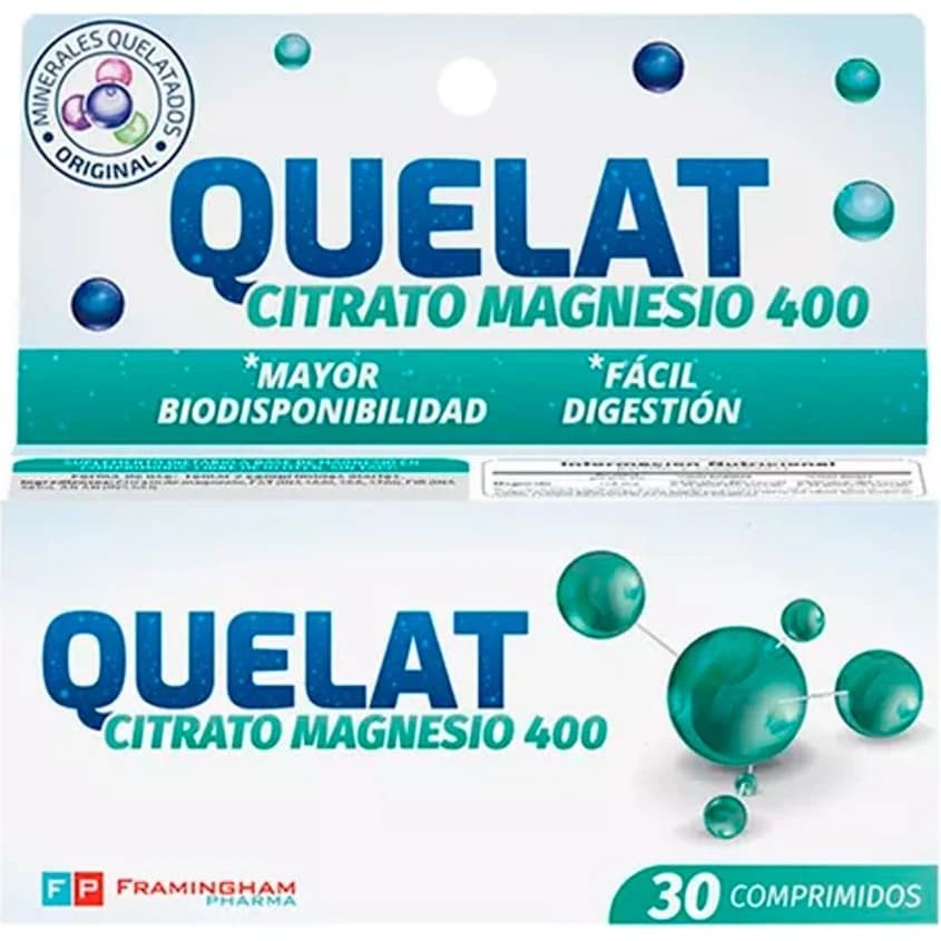 Quelato Citrato de Magnesio 400 mg Comprimidos x 30
