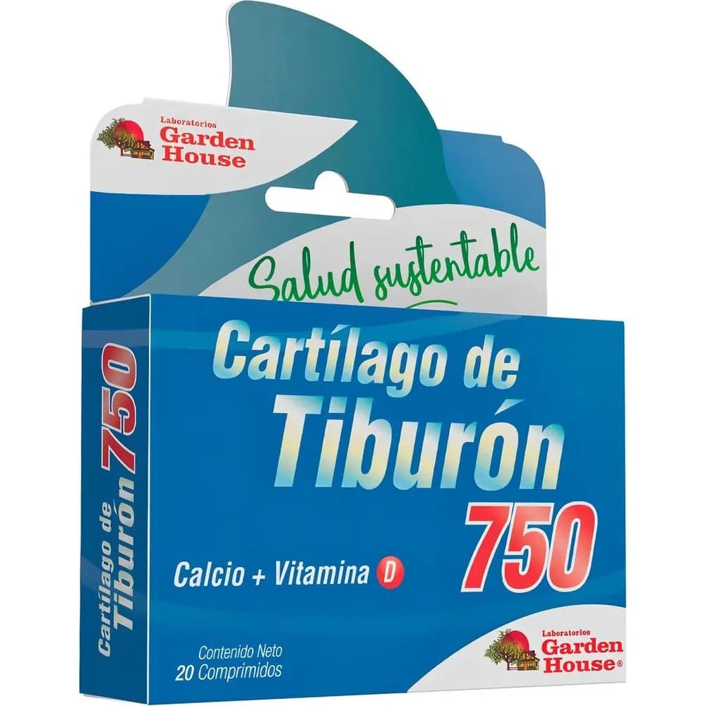Cartílago de Tiburón Garden House 750 mg x 20 Comprimidos