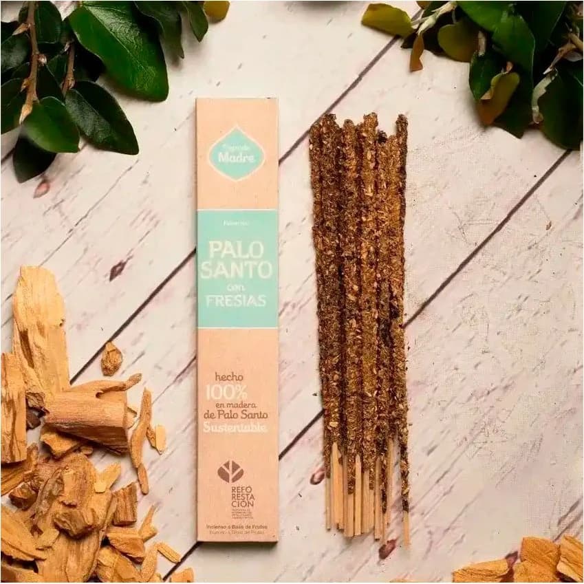 Sahumerio Sagrada Madre Palo Santo con Fresias