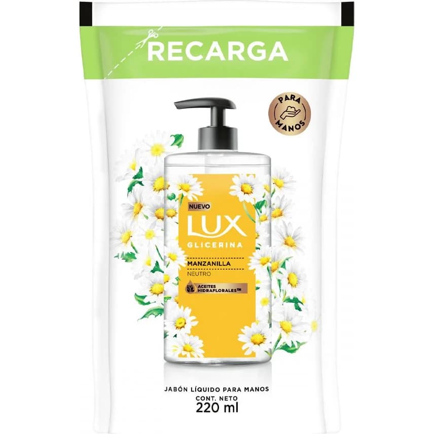 Jabón Líquido Lux Glicerina Manzanilla Reparador 220 ml
