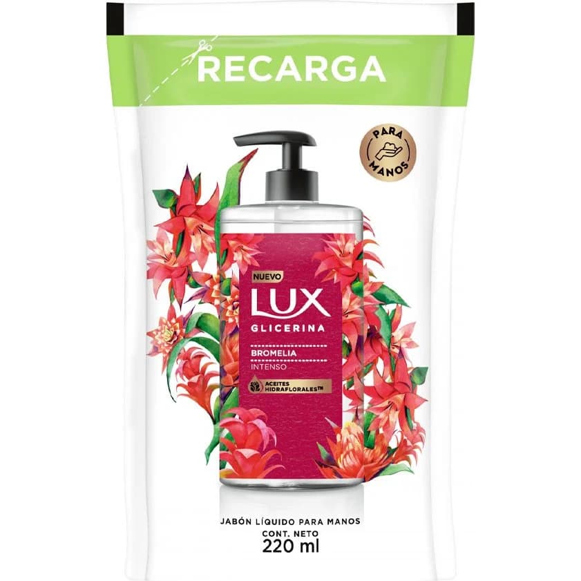 Jabón Líquido Lux Glicerina Bromelia 220 ml