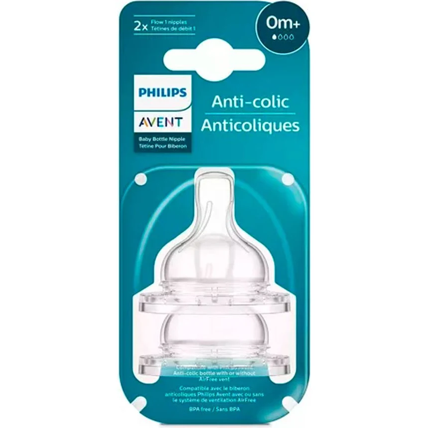 Tetina Anti-cólicos Philips Avent Flujo Medio/Lento x2 Unidades