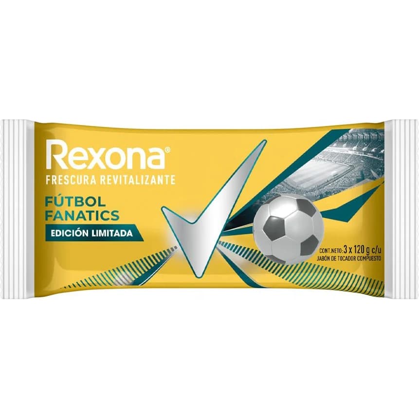 Jabón Rexona Fútbol Fanático Pack x3 120 g
