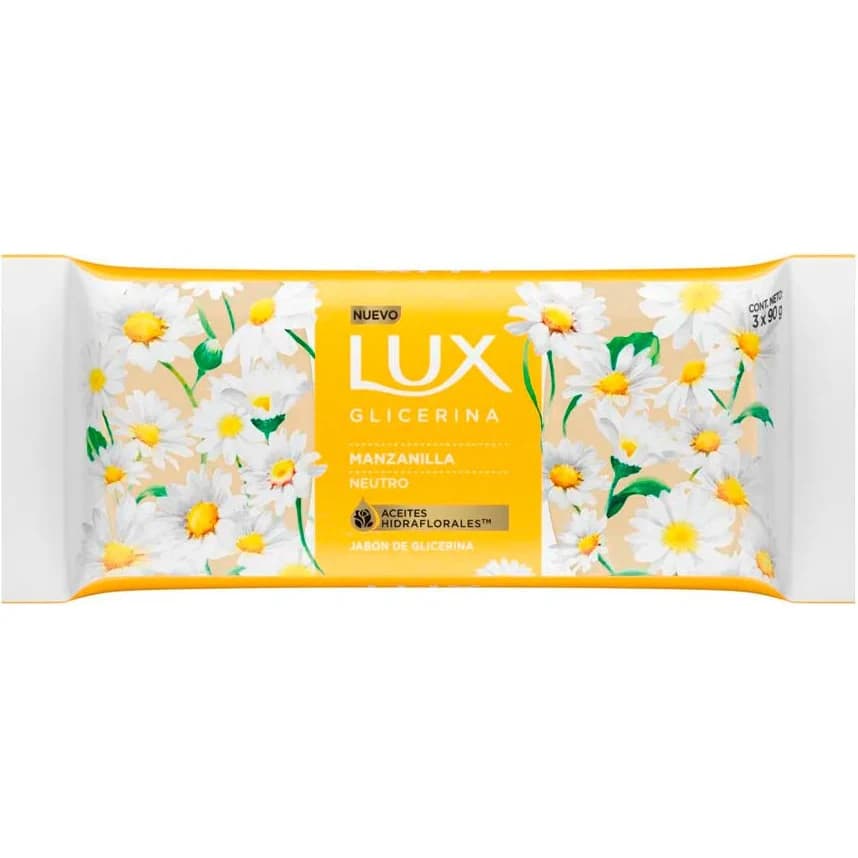 Jabón en Barra Lux Glicerina y Manzanilla Pack x3 90 g