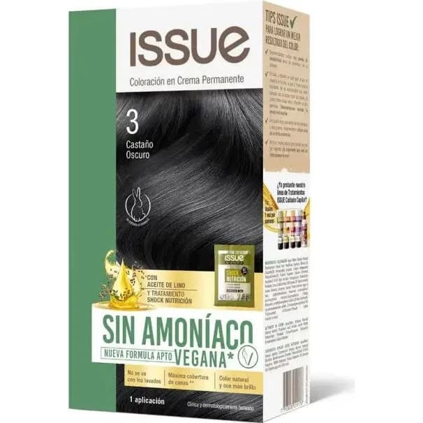 Tintura Capilar Issue Vegetal Sin Amoníaco Tono 3