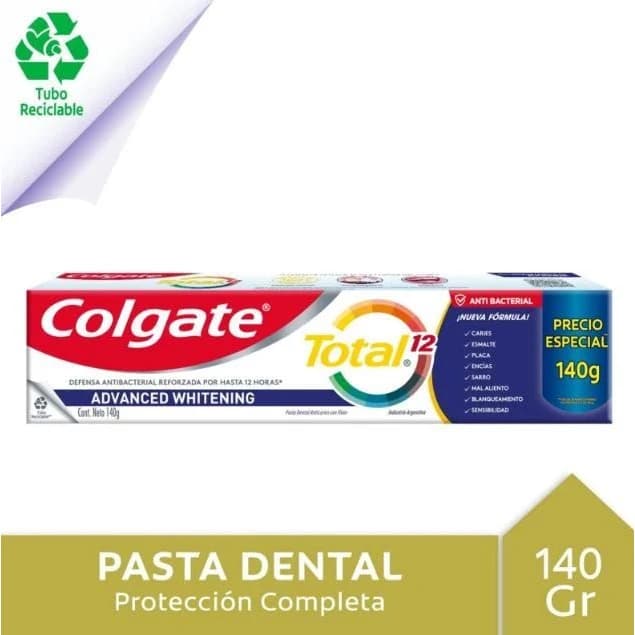 Crema Dental Colgate Total 12 Avanzada Blanqueadora 140g