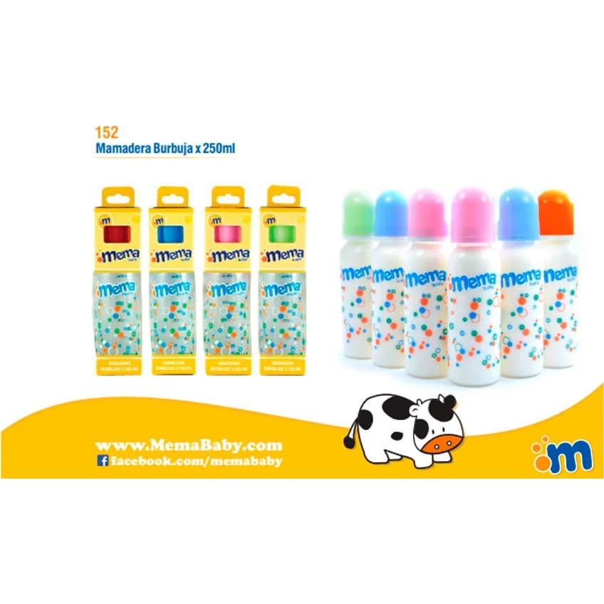 Mamadera Mema Burbujas con Tapa 250 ml