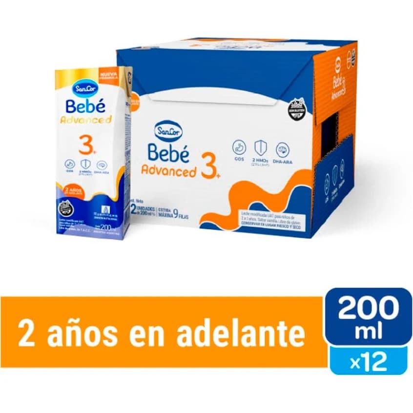 Fórmula de Continuación SanCor Bebé 3+ Avanzada Brik 200 ml x 12