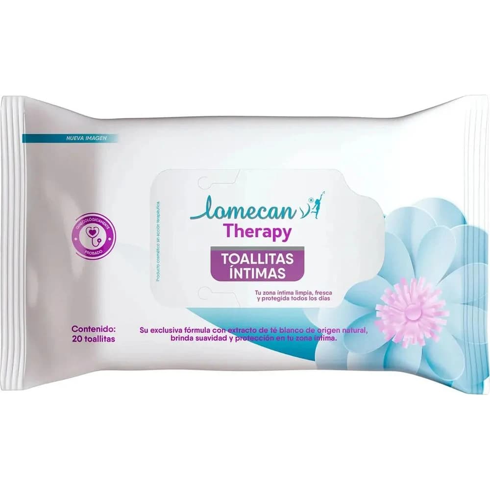 Lomecan V Therapy Toallitas Húmedas de Higiene Íntima con Extracto de Té Blanco x20