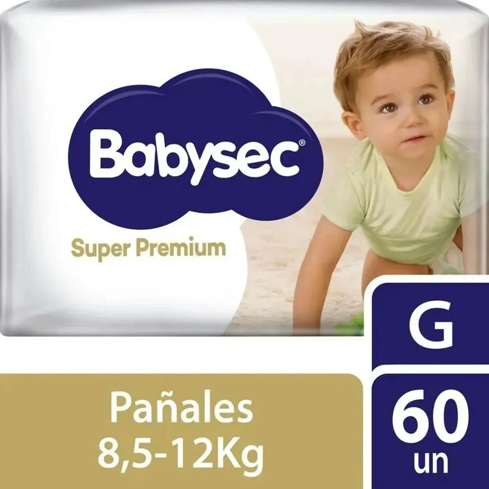 Pañal Babysec Supreme Premium Talle G 60 unidades