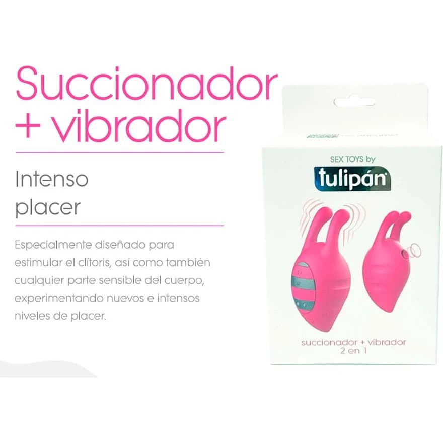 Succionador y Vibrador Tulipán Sex Toys 2 en 1