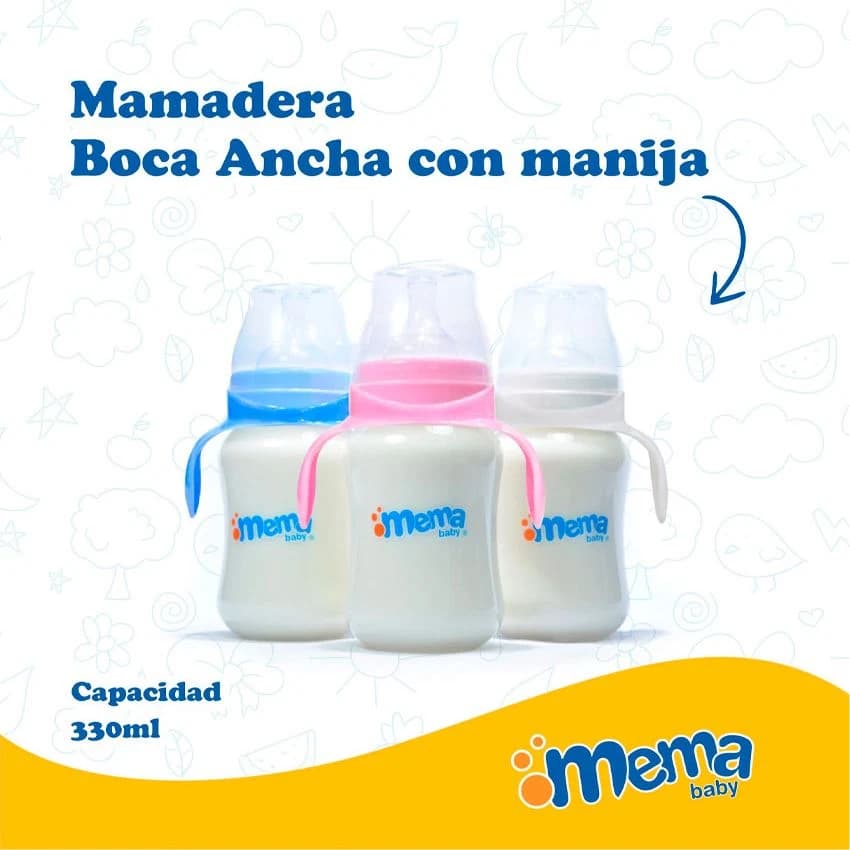 Mamadera Mema con Manija 330 ml Rosa