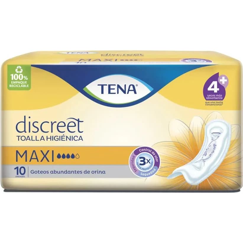 Apósitos para Incontinencia TENA Discreet Maxi x 10