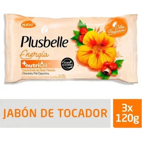 Jabón de Tocador Plusbelle Energía Vital 3 x 120 g