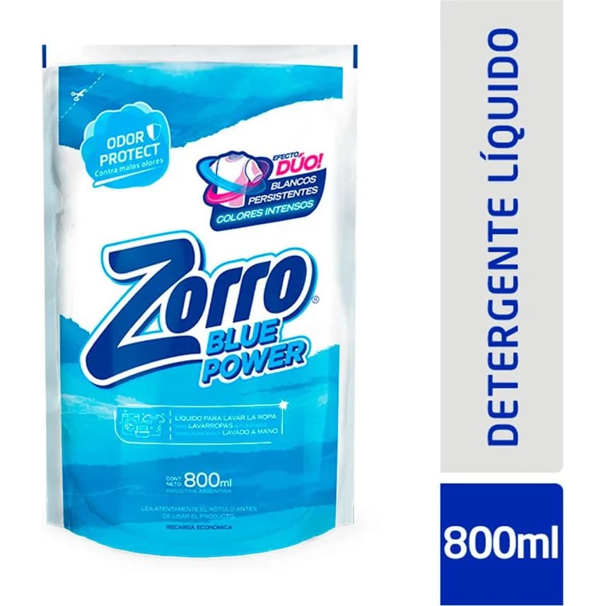 Detergente Líquido Zorro Blue 800 ml
