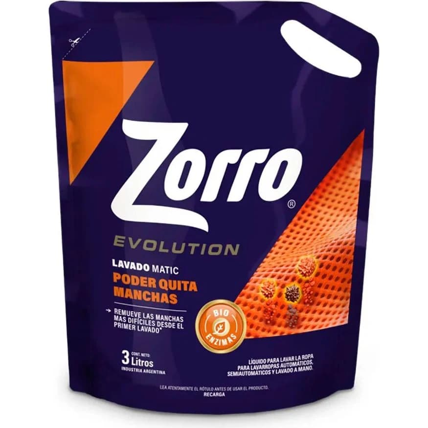 Detergente Líquido Zorro Evolution 3 L