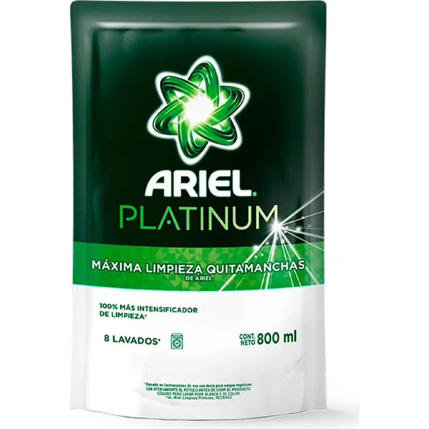 Detergente Líquido Ariel Platinium 800 ml