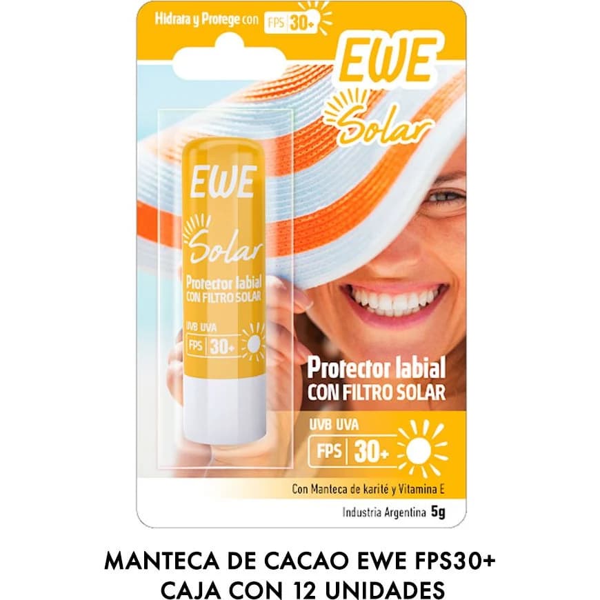 Protector Labial Ewe FPS 3 x 12 unidades