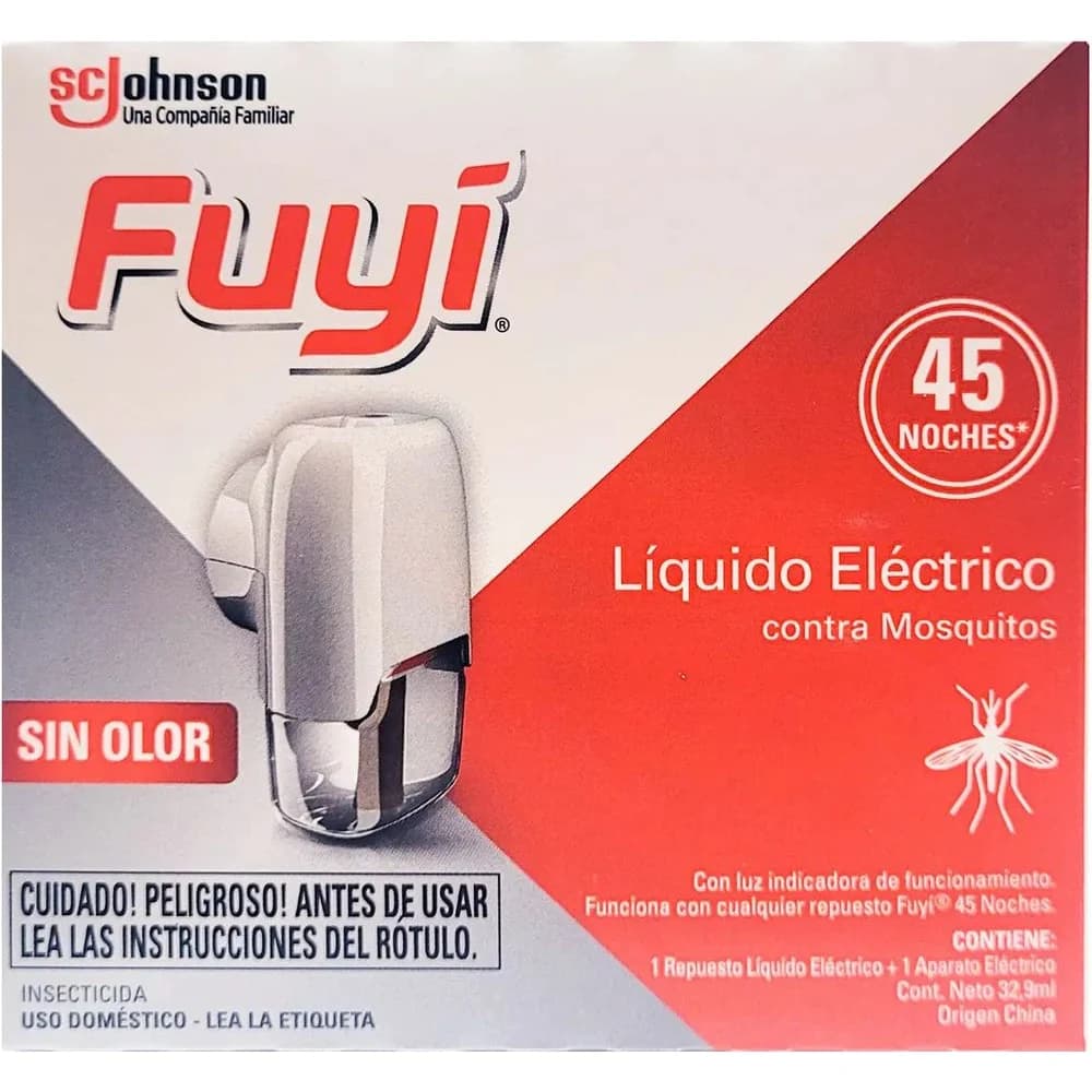 Insecticida Líquido Eléctrico Fuyi 45 Noches Aparato + Líquido
